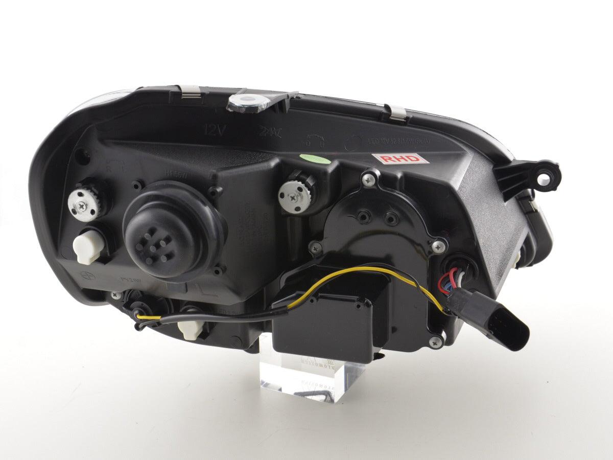 Scheinwerfer Set Daylight LED TFL-Optik VW Polo Typ 9N3 05-09 schwarz für Rechtslenker Scheinwerfer Set Daylight LED TFL-Optik VW Polo Typ 9N3 05-09 schwarz für Rechtslenker